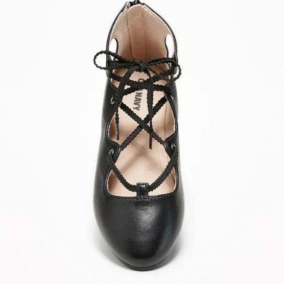 Faux-Leather Lace-Up Ballet Flats for Girls - Picture 4 of 8